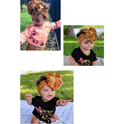 8 PACK Elastic Stretchy Elastic Soft Wide Velvet Bowknot Bow Headbands Hairband Knot Turban Headwraps Hair Bows Accessories for Kids Toddler Infant Newborn Baby Girl Bulk