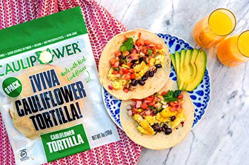 CAULIPOWER Original Cauliflower Tortillas | Certified Gluten-free | Non-GMO | Frozen | 32 Pack