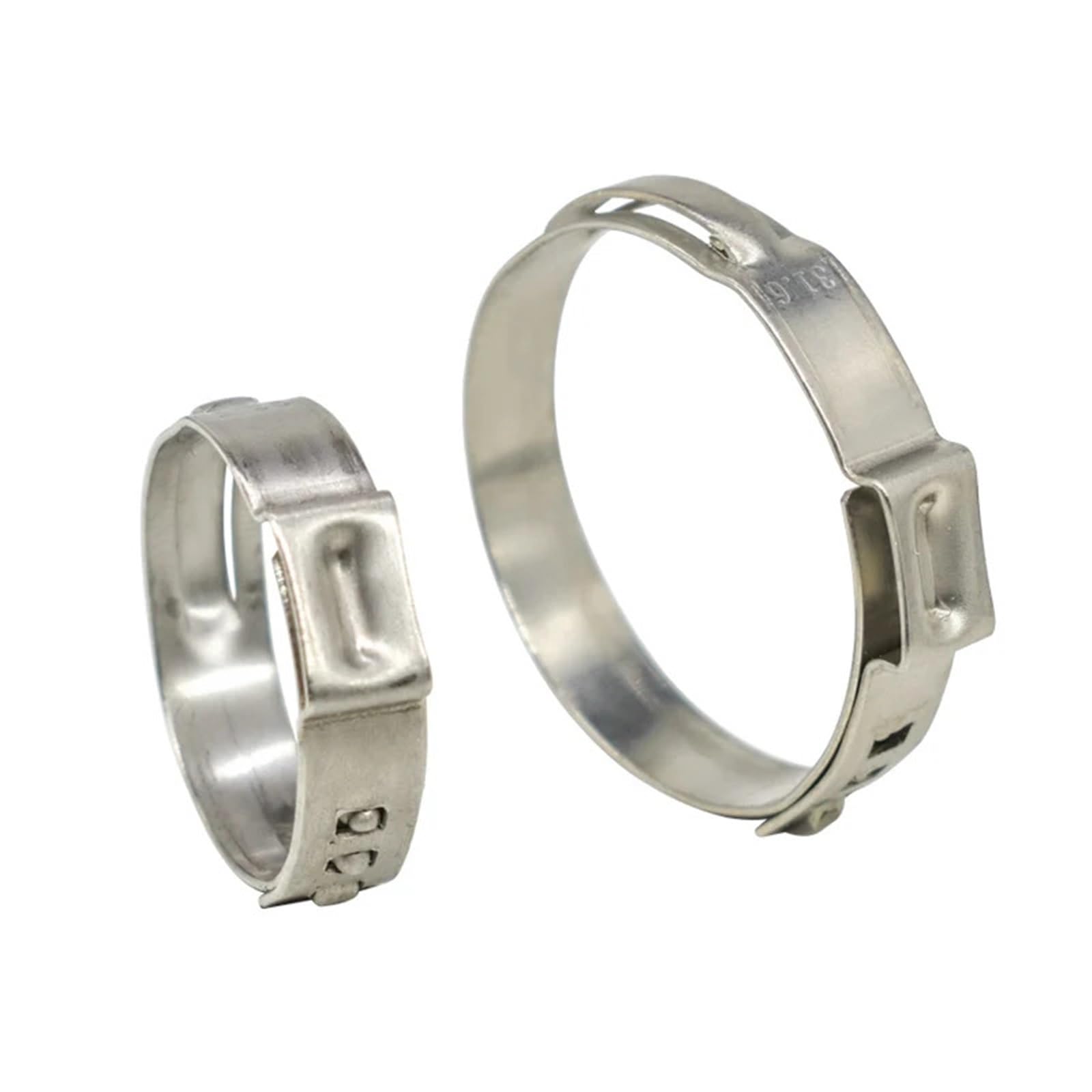 304 Stainless Steel 6.5mm-21.0mm Single Ear Hose Clamps SS304 Clips One Ear Stepless Pipe Clamps(7.0-8.7mm)
