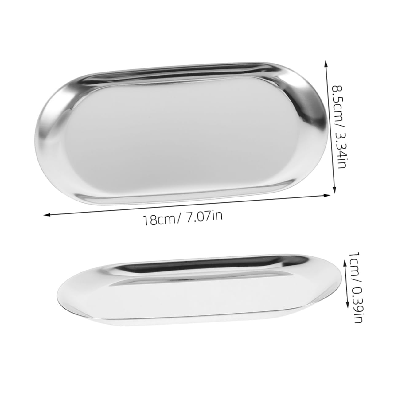 SOLUSTRE Oval Stainless Steel Tray Dining Table Centerpiece for Tip Collection Serving Bathroom Vanity Decorative Storage