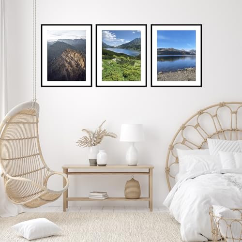 Image of JCJMY 22x28 Picture Frame with 18x24 Mat, Display Photo 18x24 with Mat or 22 x 28 Without Mat, Wall Hanging Large 22 by 28 Poster Frame with Plexiglass, Black