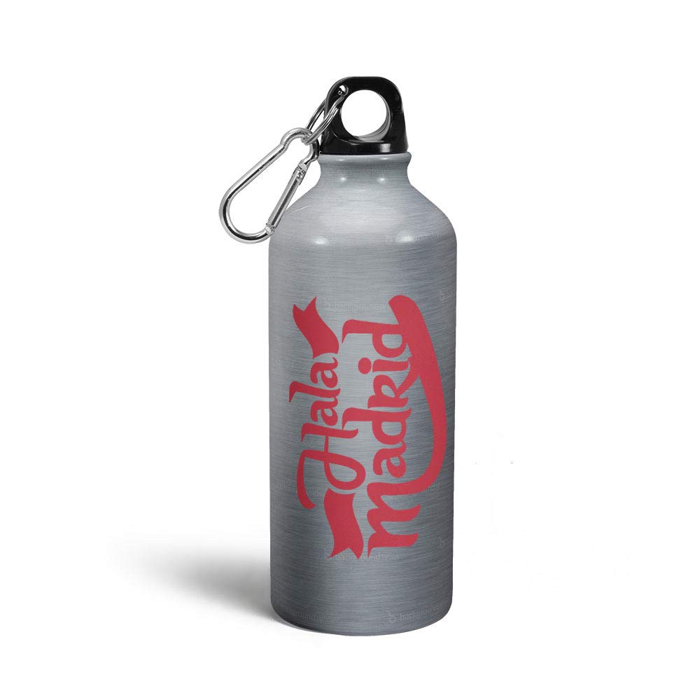 Hala Madrid Bottle - Football Serie A Sipper Bottle | Silver Sipper Bottles | Printed Sipper Bottle | - [600 Ml, Multicolor]