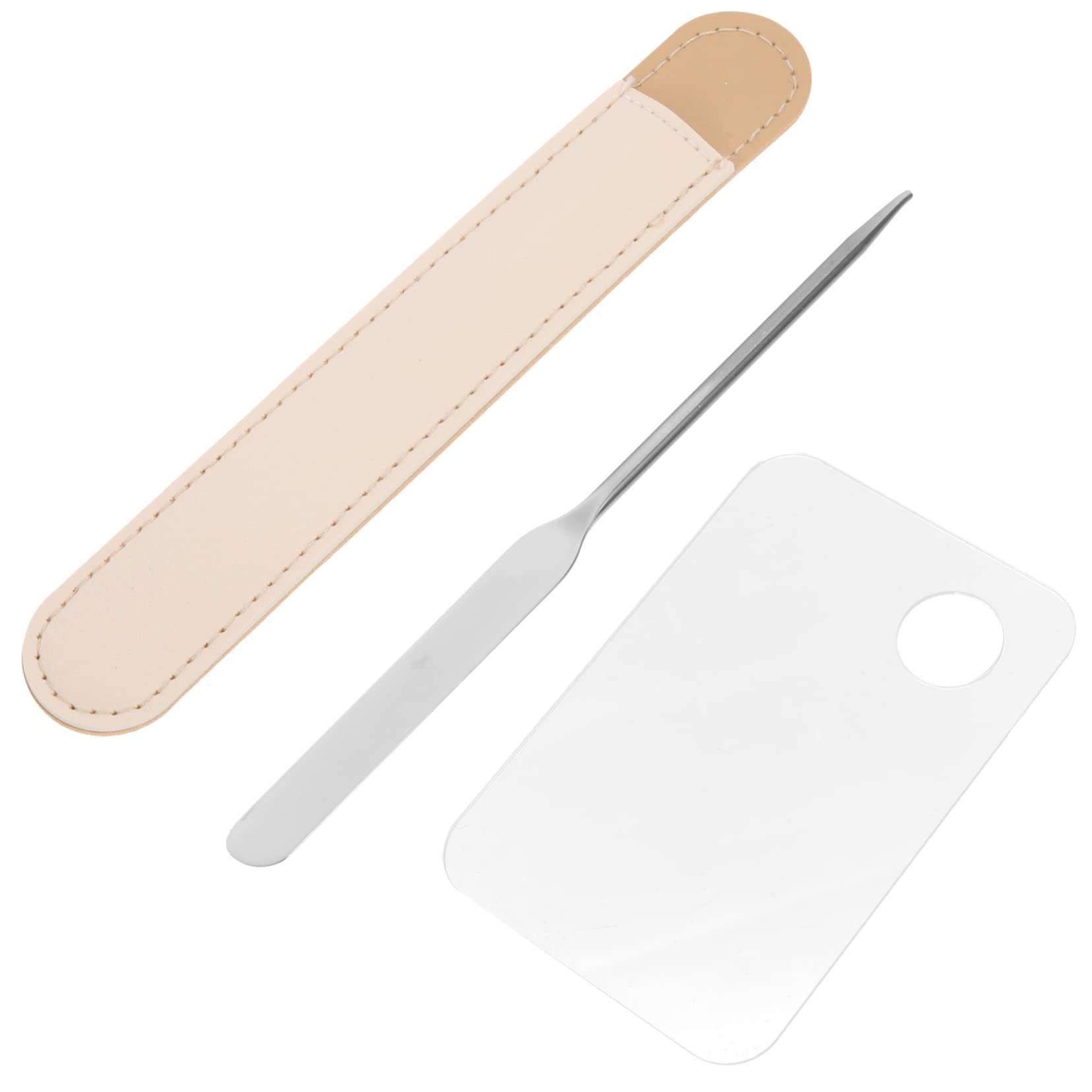 SOESFOUFU 2 Sets Foundation Makeup Palette Mixing Tray Spatula Material for Nail Art Cosmetics