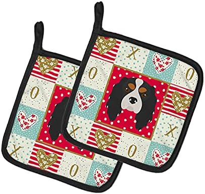 Caroline's Treasures CK5189PTHD Cavalier King Charles Spaniel Love Pair of Pot Holders, Red Kitchen Heat Resistant Pot Holders Sets Oven Hot Pads for Cooking Baking BBQ, 7 1/2 x 7 1/2 image 5