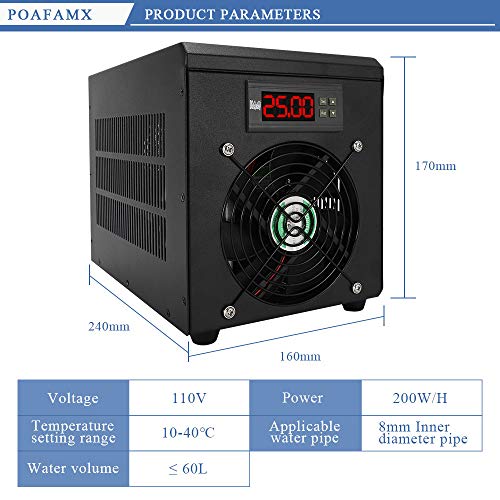 image for Poafamx 16gal Aquarium Water Chiller 60L Fish Tank Cooler Heater Syste