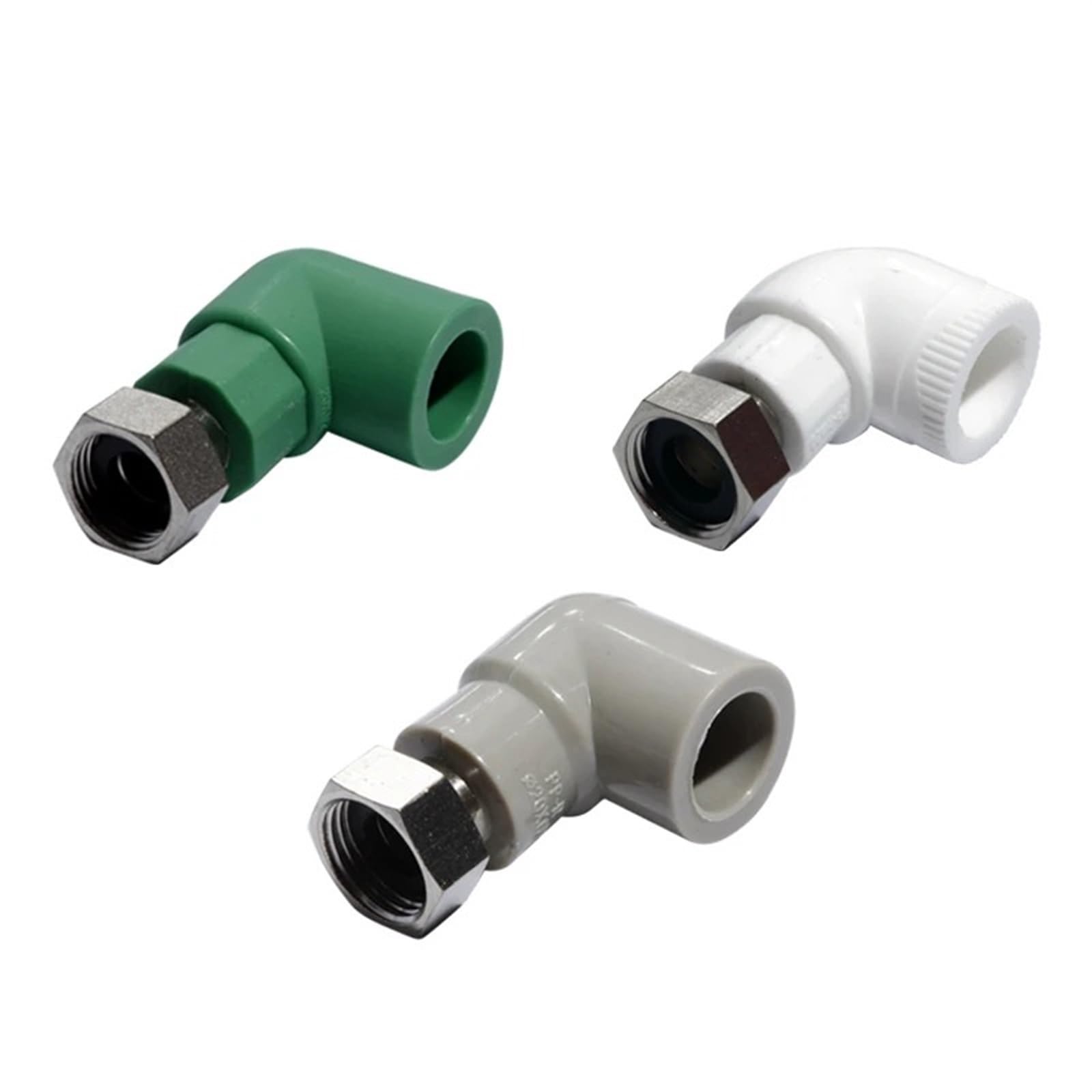 Conector de unión de hilo femenino for tubería de agua PPR, junta de tubería de 20mm, 1/2 pulgadas, conector de instalación de tubería de suministro de agua, 1 Uds.(Green Elbow)