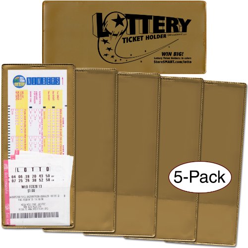 StoreSMART - Lotto Ticket Holders 5-Pack - Plastic - Go for The Gold Collection (LTGOLD)