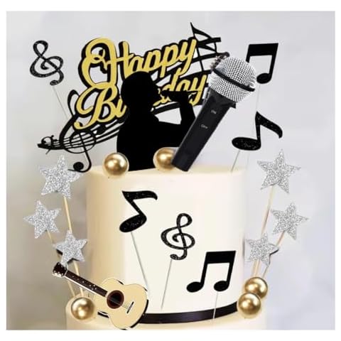 DiDida Microphone Music Cake Topper Cover