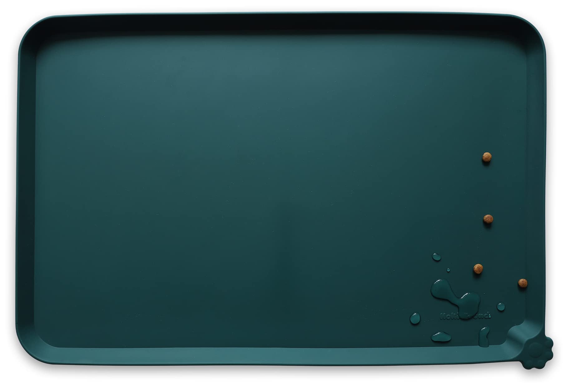 Hoki Found Silicone Pet Food Mats Tray - High-Lips Pet Dog Cat Bowl Mats - Dog Pet Cat Feeding Mat - Waterproof Dog Cat Food Mats -Pet Water Mats for Floors - Dark Cedar