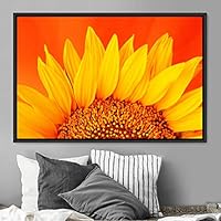Framed Canvas Wall Art Bright Flowers Closeup Colorful Cool Floral Multicolor Petal Photography Realism Romantics - 16x24 inches
