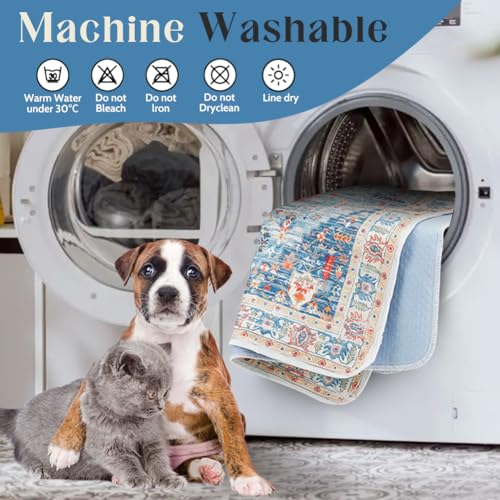 Image of Washable Pee Pads for Dogs, 2 Pack Reusable Puppy Training Pads 36 inchx36 inch Super Absorbent Waterproof Dog Training Pads, Non-Slip Potty Pads, Whelping Pads Litter Mat Blue /Mix