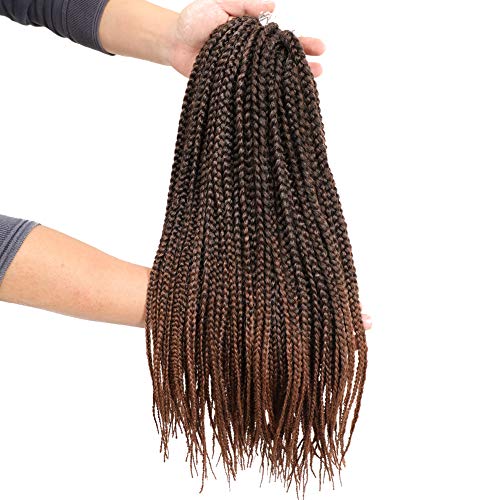 12 Packs (in 6 Packs) Pre-Stretched Crochet Box Braids for Kanekalon Jumpo Braiding Synthetic Hair Extensions (20 inch, T1B/30)