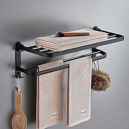 YAMAXUN Toallero Adhesivo con Ganchos, Toalla De Mano Percha Barra De Toalla Sin Taladro, Aluminio, Toallero Montado En La Pared para Baño Y Cocina60CM Cover