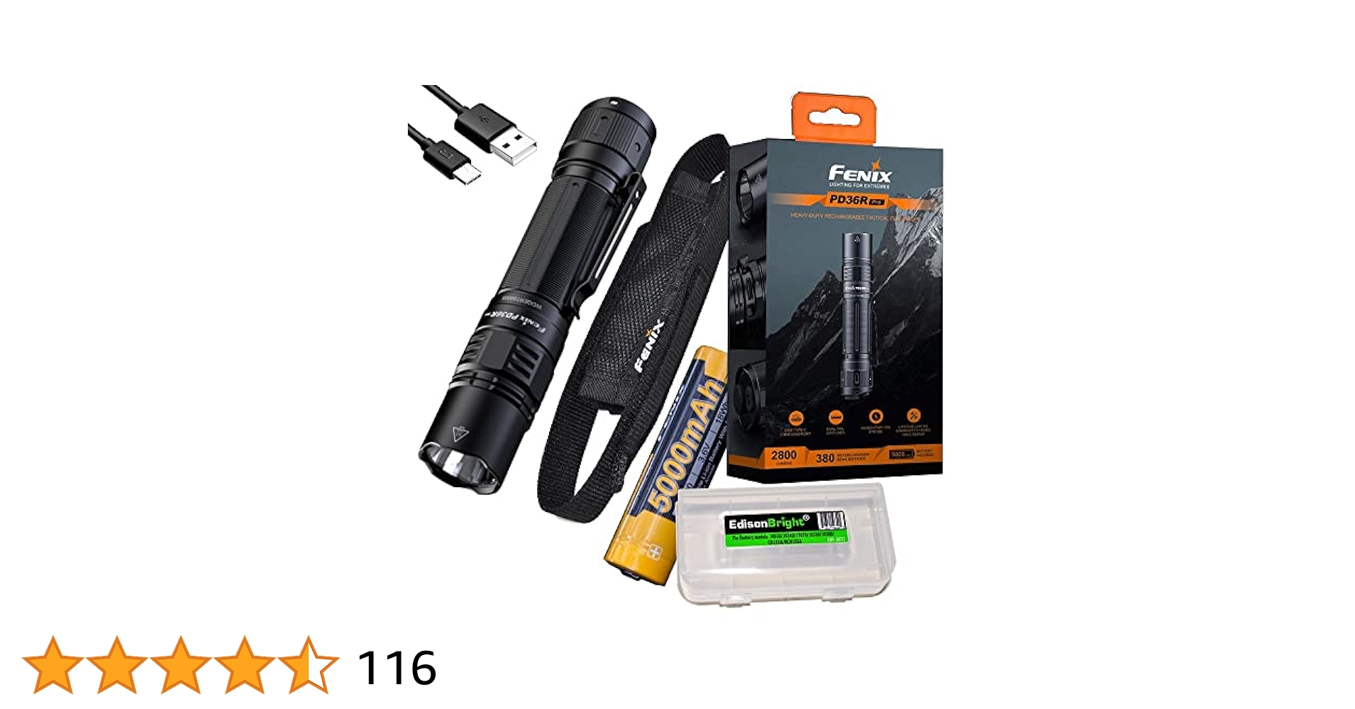 Fenix PD36R Pro 懐中電灯 2800ルーメン Fenix PD36R PRO Rechargeable Flashlight - Fenix Lighting