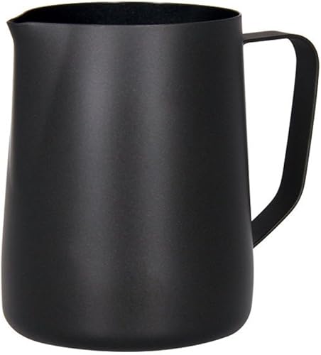 Jarra de vapor de acero inoxidable de 20 onzas (20.3 fl oz), jarra de espuma de leche, crema para macchiato, capuchino, latte, para hacer arte,