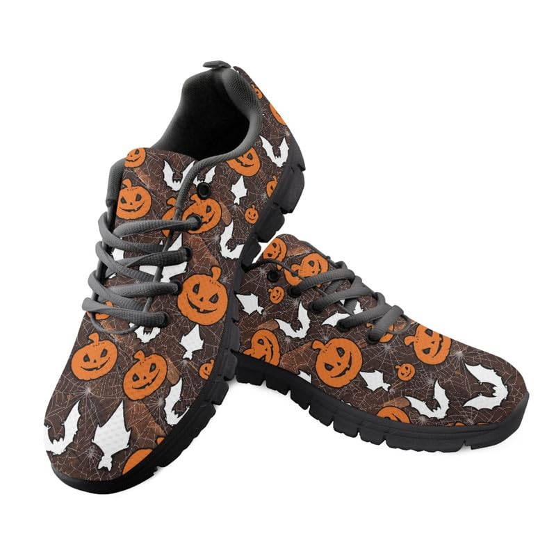 Scarpe da corsa casual unisex autunnali con teschio per Halloween, traspiranti, scarpe da ginnastica atletiche con memory foam