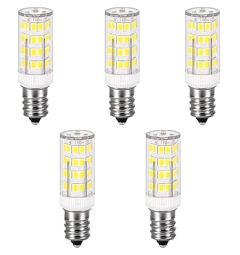 E12 LED電球、E12口金、360lm、4Wはハロゲン電球40W相当、可変調光、昼光色6000k、全配光タイプ、高輝度、5個入り。…