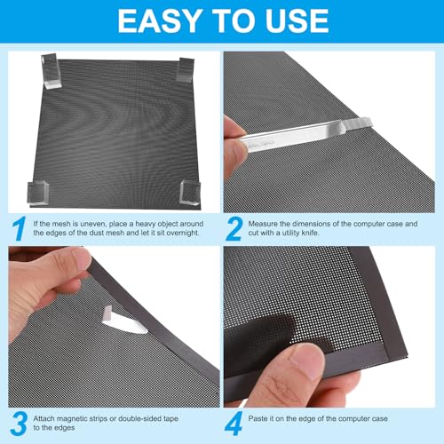 Filtre à poussière PVC blanc pour grille de protection de ventilateur PC - 5