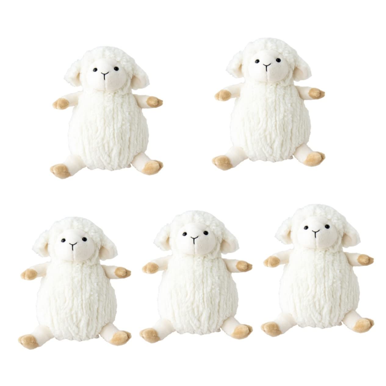 SAFIGLE 5pcs Nursery Lovely Plush Sleeping Sheep Ornament Birthday Newborn Stuffed Soft Cm Figurine Baby Cushion Toys Decor Bedside Fluffy Soothing Animal Gift Lamb Pillow Bedroom Kids