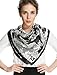 corciova Large Square Satin Silk Like Lightweight Scarf Hair Wrap Women Black White Curly Headband Fashion Bandana Headscarf