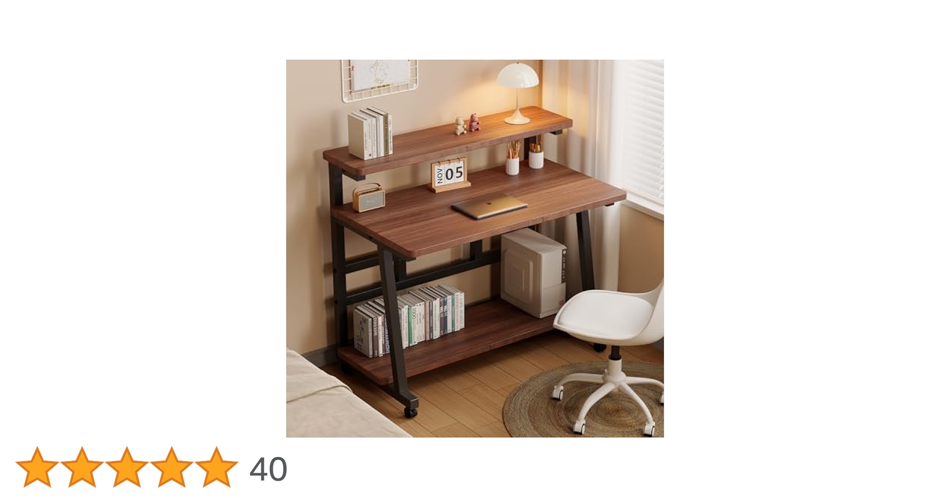 ♥PCデスク♥100×50 パソコンデスク モニター台付 勉強机 51rDpJabDPL.jpg