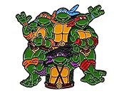 Classic Superhero Turtles 1.5 Inches Tall Metal Enamel Pin