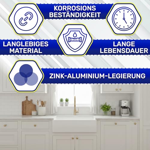 MONTERAL 10 Stück Möbelknöpfe Ø33,5 mm H26 mm - Schrankknöpfe aus Zink-Aluminium Legierung - Schrankgriffe in Goldenes Messing Farbe - Garantie 10 Jahre