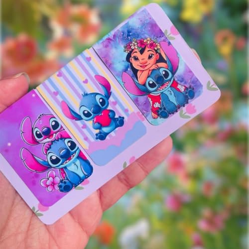Kit 6 Marcadores de Página Magnético Premium Tema Lilo e Stitch Reutilizável Ideal para Livros Cadernos Organização Leitura Estudo Magnético Forte Cores Vibrantes Perfeito para Presentear