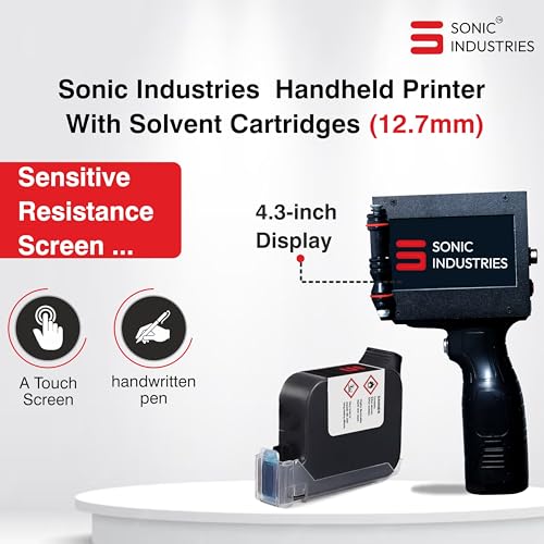 SONIC INDUSTRIES Handheld Inkjet Printer for Carton Box, Beverage Food, Industrial Packaging Printing Expiry Date, Batch Coding Machine & Solvent... - Image 2
