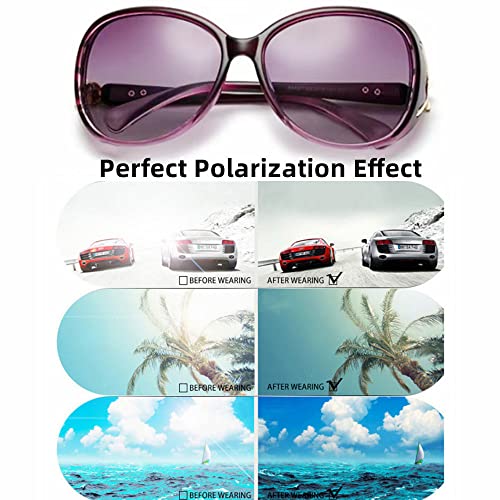 Image of LNTICB Polarized Sunglasses for Women Fashion Ladies Shades Large Frame Trendy Stylish Sun Glasses UV Protection
