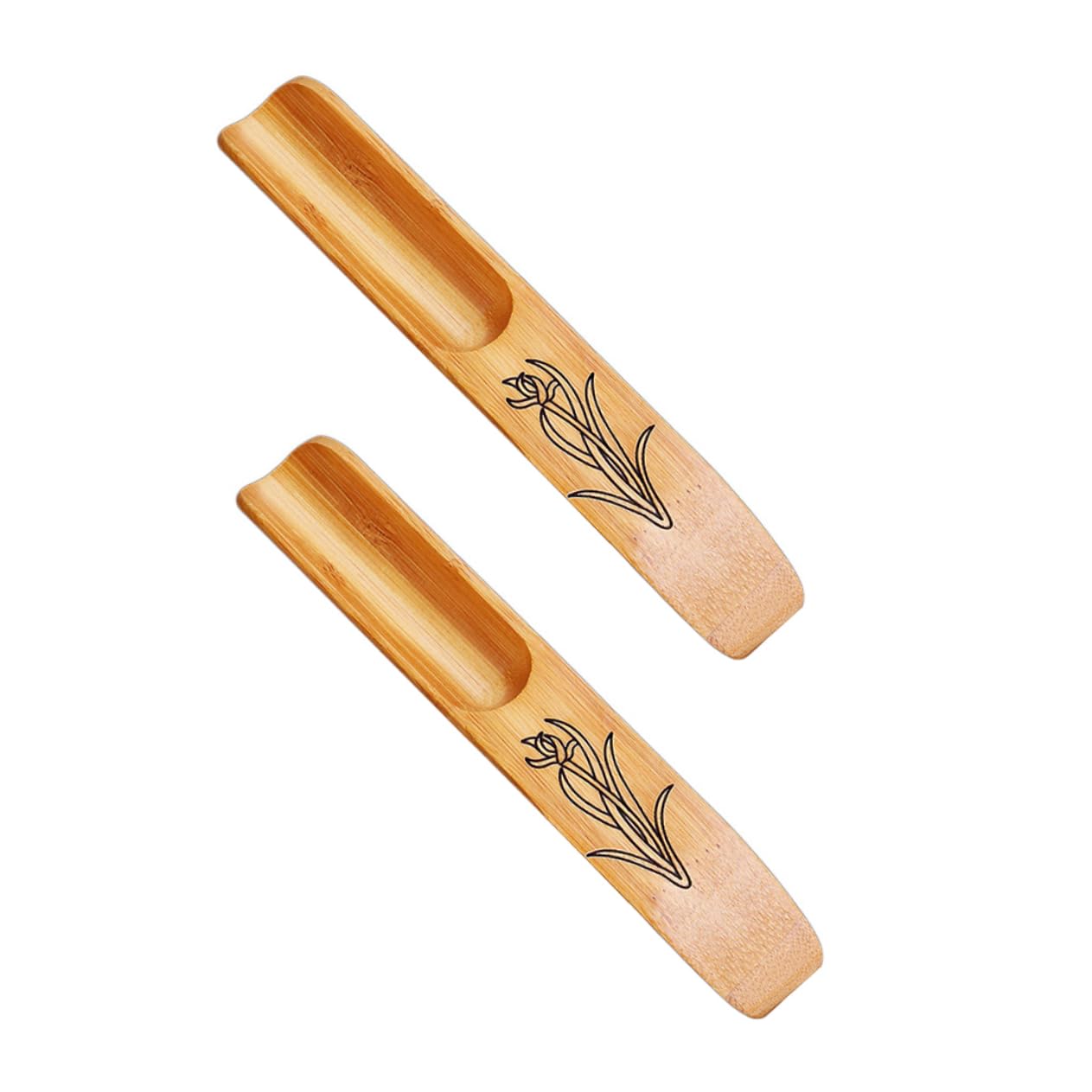 Mikinona 2pcs Bamboo Matcha Tea Spoon Set Traditional Chinese Tea Scoops for Stash Kungfu Supplies Portable Easy to Clean