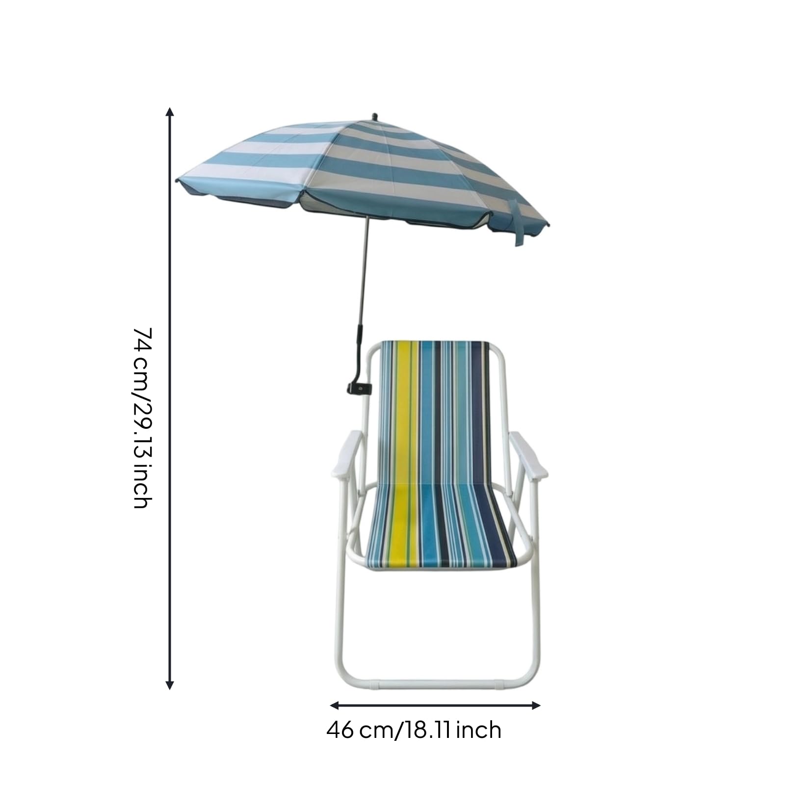 LOVIVER Chaise Pliante Extérieure Chaise de Plage Fauteuil de Camping Siège Portable avec Parasol Intégré en Acier Carbone et Tissu Résistant Adaptée à Plage Pêche Camping Pique-Nique Jardin