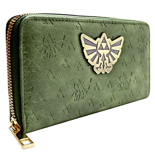 Cartera de Legend of Zelda En Relieve Tri-Force Los símbolos Verde