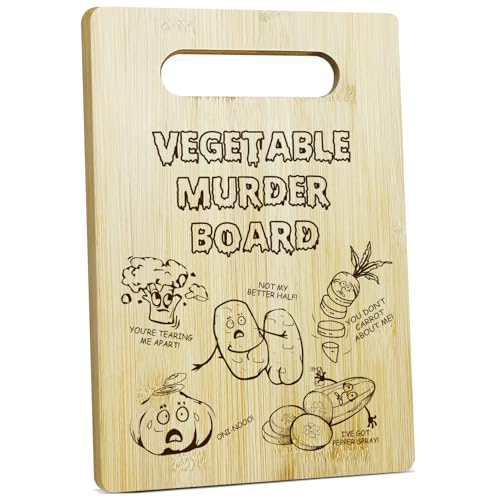 Comparison: What Kind Of Cutting Board Is Best For Vegetables 11 Vegetable Murder Cutting Board Wood Cutting Board for Kitchen Thanksgiving Housewarming Gifts For Women Men, Kitchen Cooking Restaurant Supplies