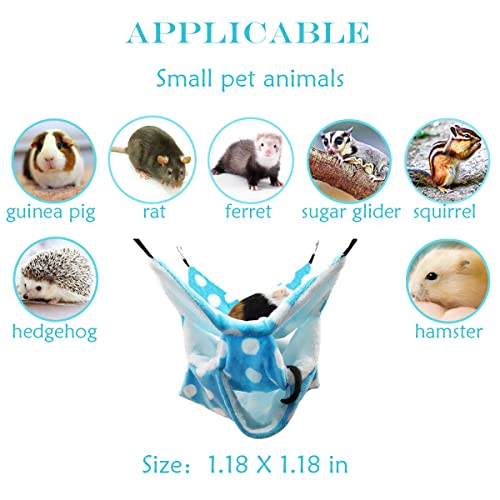 Image of LEFTSTARER Rat Ferret Sugar Glider Cage Hammock Bedding Small Pet Cage Accessories Toy Triple-Layer Hammock Bedding for Hamster Guinea Pig Sugar Glider Rat Ferret Chinchilla Playing Sleeping (Blue)