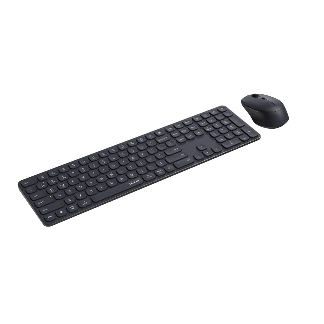 Rapoo 9810M zestaw bezprzewodowej klawiatury i myszy USB 2,4 G, wielofunkcyjne urządzenie do 4 urządzeń, aluminiowa obudowa, płaska, akumulator do ponownego ładowania, układ QWERTZ niemiecki