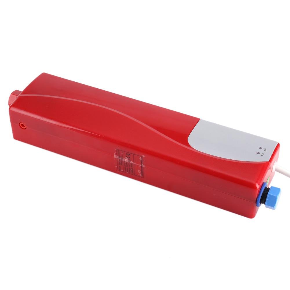 Scaldabagno Elettrico Istantaneo 220V 3000W, Per Cucina E Bagno - Compatto, Sicuro, Con Spina Europea (Rosso)