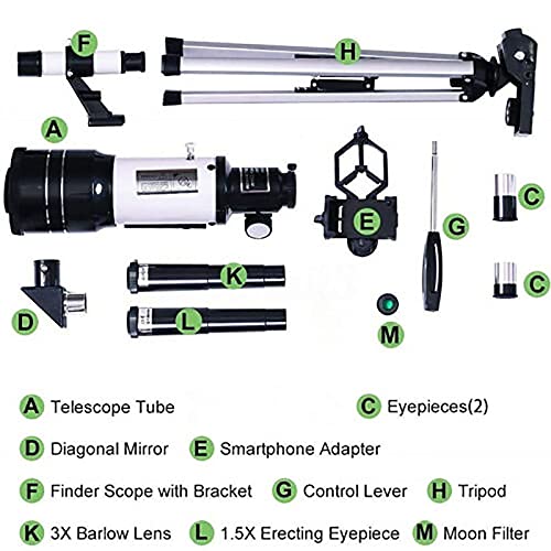 Telescopio Profesional Refractor 150X 70mm con Trípode miniatura 3