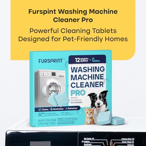 washing machine cleaner tablets - 24 pack for a 12 month supply formulated for pet owners compatible with he top amp front load easily removes residue grime value brand by uproot clean