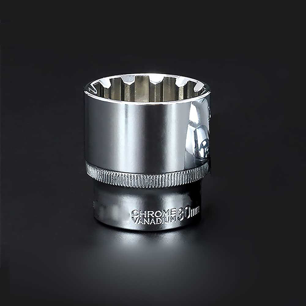 1/2'' Drive Shallow Socket, Chrome Vanadium Steel 12 Point