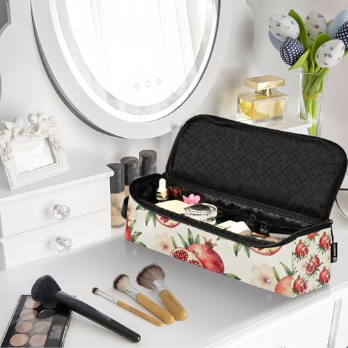 Bolsa de viaje para herramientas de cabello con almohadilla resistente al calor, impermeable, para plancha y accesorios de cuidado capilar con diseño de fruta de granada miniatura 7