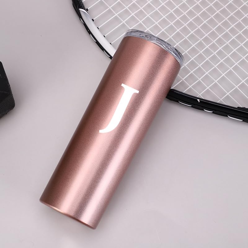 Miniatura 3 de Vasos personalizados de 20 onzas con letra J delgada. Vasos personalizados con iniciales. Taza de café de viaje personalizada, con inicial, con