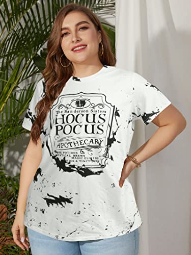 Women Plus Size Hocus Pocus Shirts Sanderson Sisters Graphic Tshirt Halloween Loose Fit Short Sleeve Tee Tops2