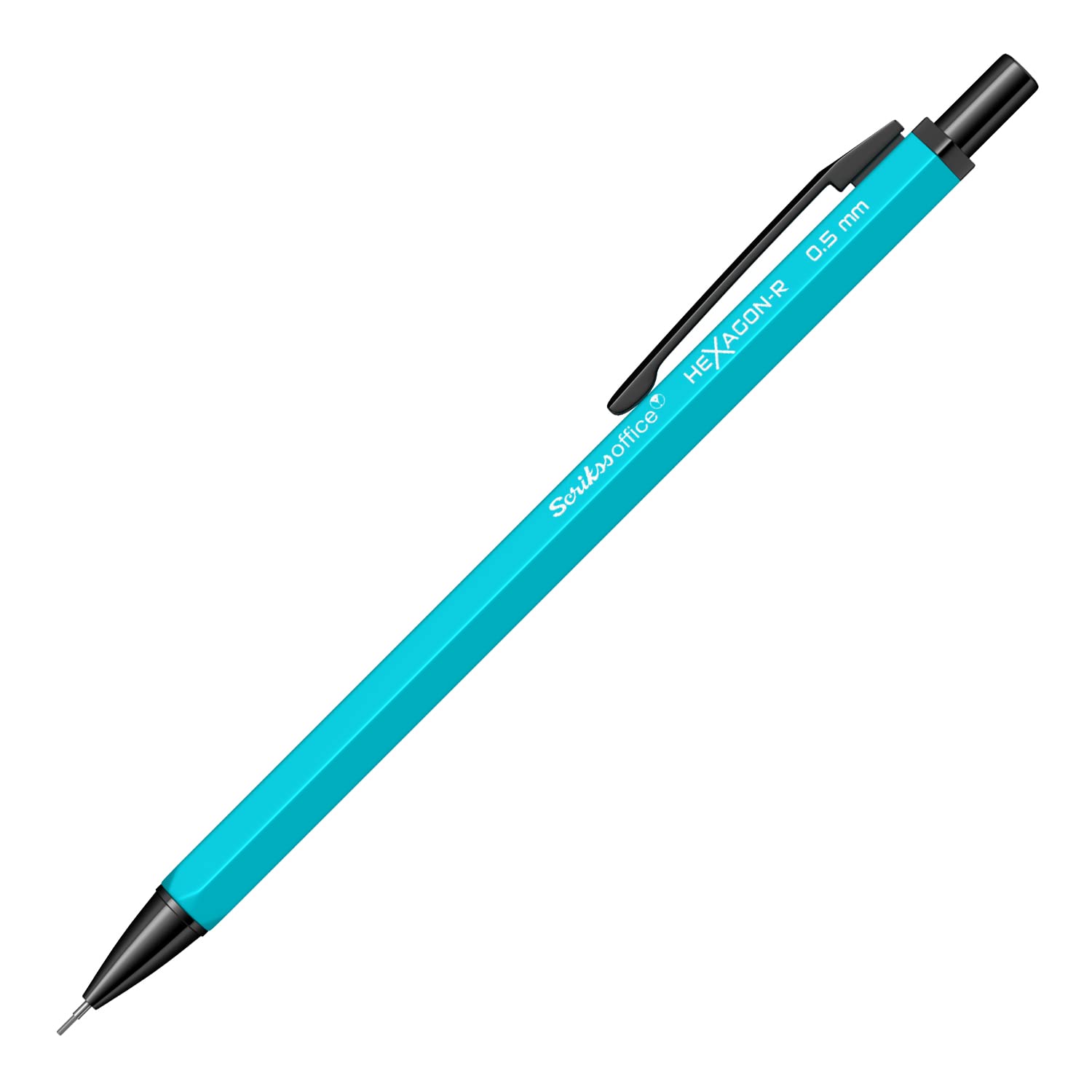 Scrikss 0.5 mm Cute Aesthetic Mechanical Clutch Lead Pen Pencil | for Drafting Sketching Drawing | Blue Penpencil | Hexagon-R