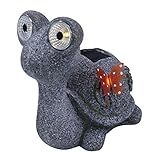 Supvox Schildkröte Solar Gartenfigur mit LED Licht Dekorative Solarlampe für Außenbereich und Langlebig für Garten und Parkdekoration Niedliches Tierdesign