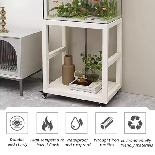 Vitrine mobile en fer forgé pour salon moderne et plantes