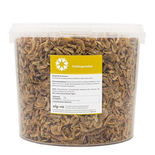 Camarones de Agua Dulce secados 2-4cm alimento Tortugas de Agua Koi algova® (5L - 800g)