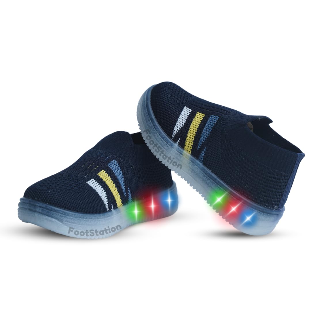 FootStation: Boys & Girls Breathable LED Light-Up Shoes | Breathable, Shock Absorbing and Soft Sole Mocassion shoes for Energetic Young Devils | Jugnu 5-10 (Cobalt Blue, UK Footwear Size System, Little Kid, Numeric, Medium, 12) (B0DCP7LSS9) Amazon Price History, Amazon Price Tracker