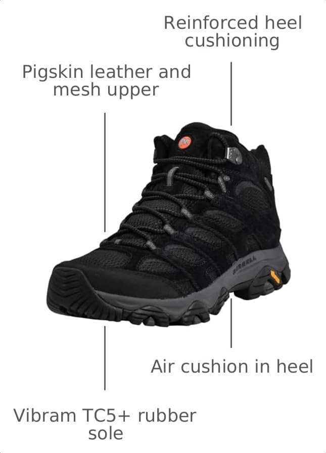 Image of Merrell Men's Moab 3 Mid Waterproof Hiking Boots