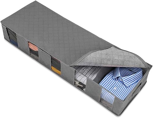 Cabilock Organizador de ropa de cama Caja de almacenamiento de tela no tejida plegable Contenedor de armario de edredón